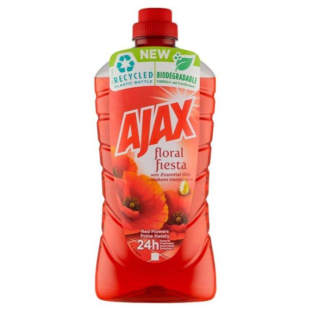 Ajax Floral Fiesta Red Flowers čistiaci prostriedok pre domácnosť 1l