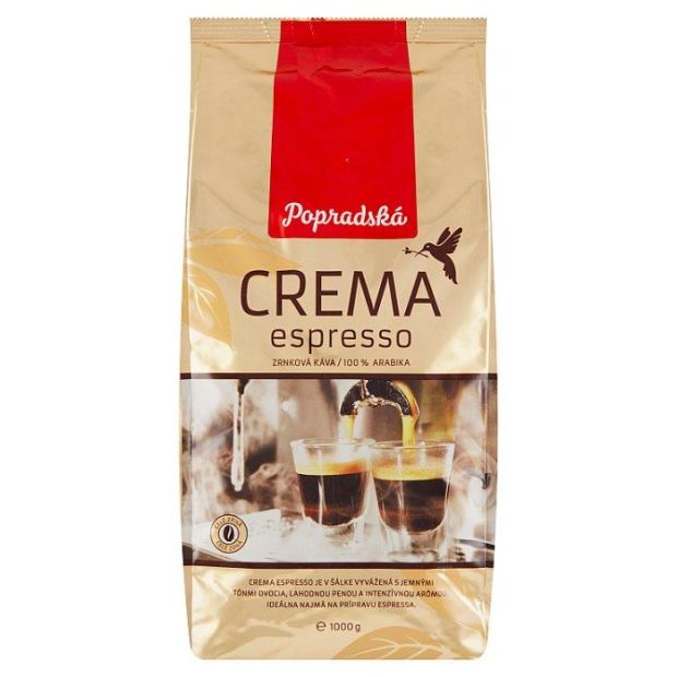 Popradská Crema Espresso zrnková káva 1000 g