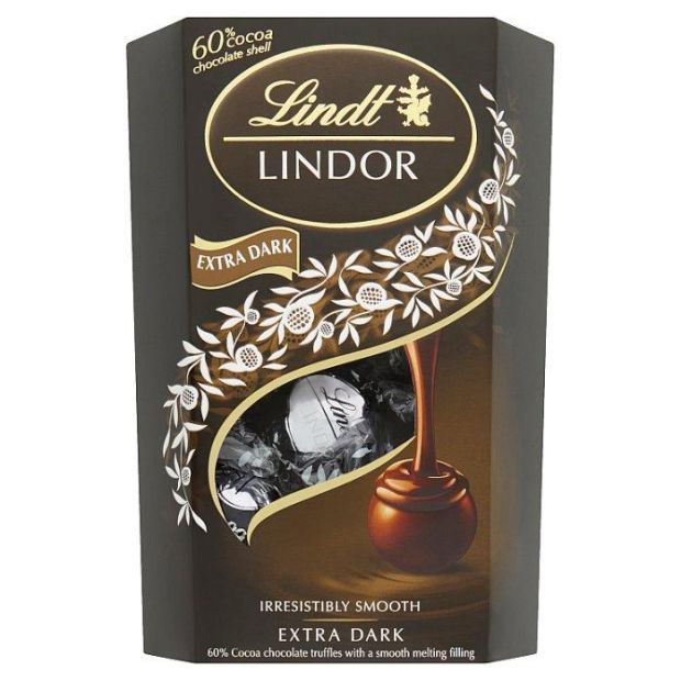 Lindt Lindor Extra horká čokoláda s jemnou krémovou náplňou 200 g