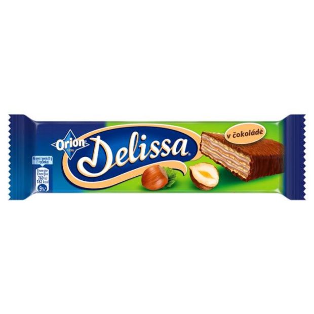 ORION Delissa oblátka s lieskovoorieškovou náplňou máčaná v mliečnej čokoláde 33 g