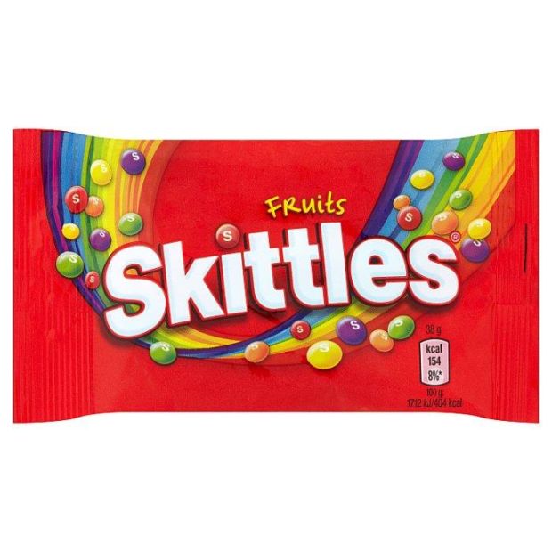 Skittles Fruits žuvacie cukríky s ovocnými príchuťami 38 g