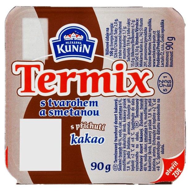 Mlékárna Kunín Termix tvarohový dezert kakaový 90g