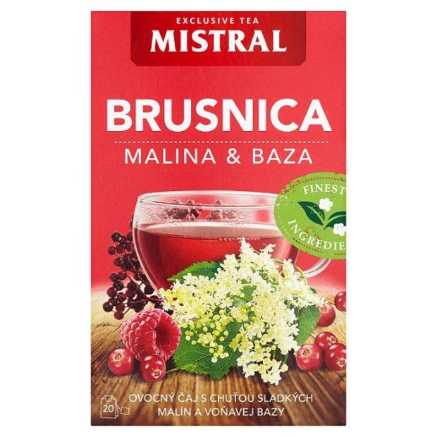 Mistral Brusnica, malina & baza ovocný čaj 20 x 2 g