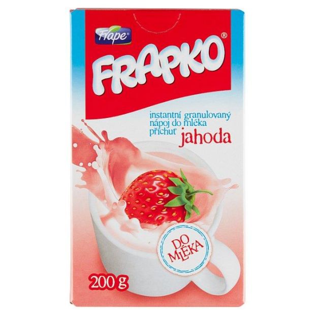 Frape Frapko Instantný granulovaný nápoj v prášku do mlieka jahodový 200g