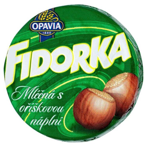 Opavia Fidorka Mliečna s orieškovou náplňou, oplátka, zelená 30 g