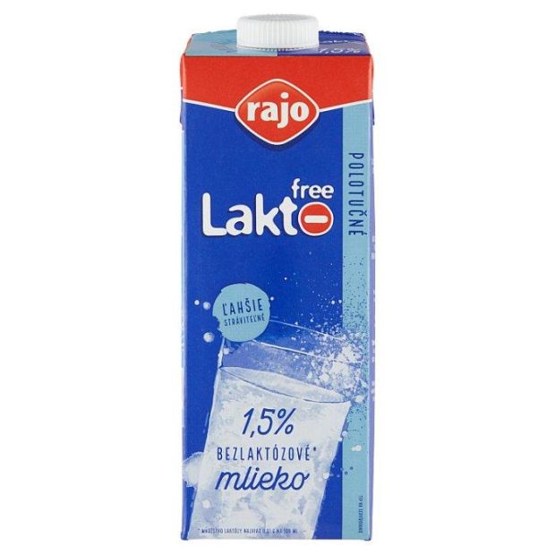 Rajo Lakto Free Mlieko polotučné 1,5% 1l