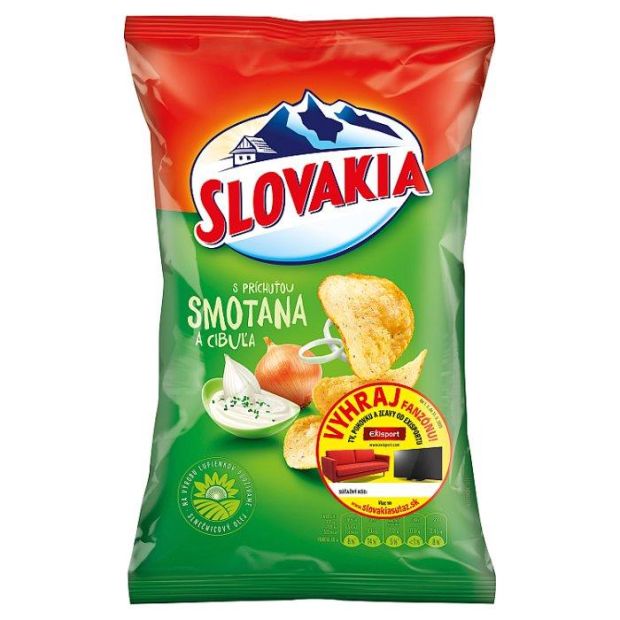 Slovakia Chips S príchuťou smotana s cibuľou 70 g