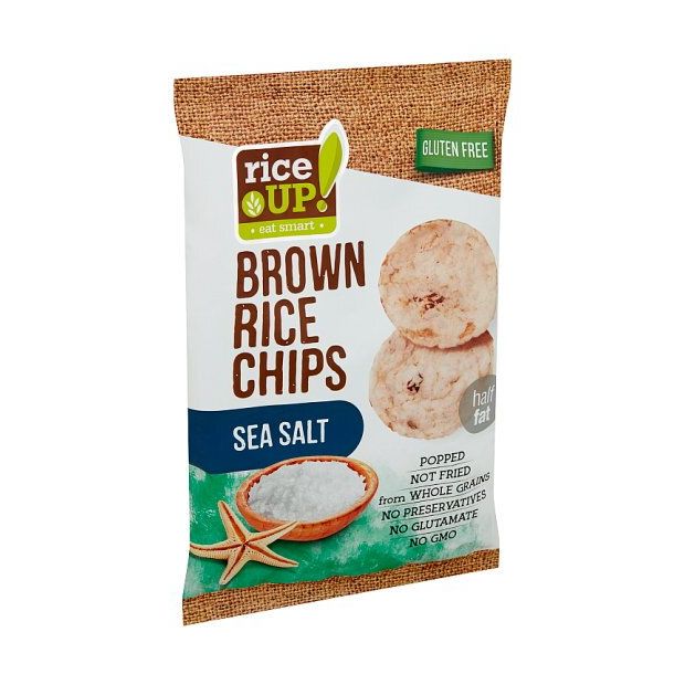 RICE UP BROWN ryžové chipsy s morskou soľou 60g