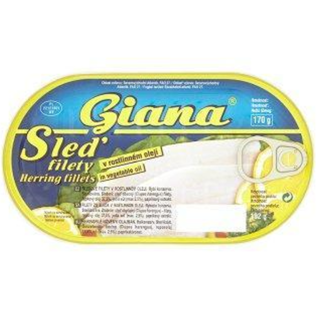 Giana konzerva Rybie filety sleďové v rastlinnom oleji 170g