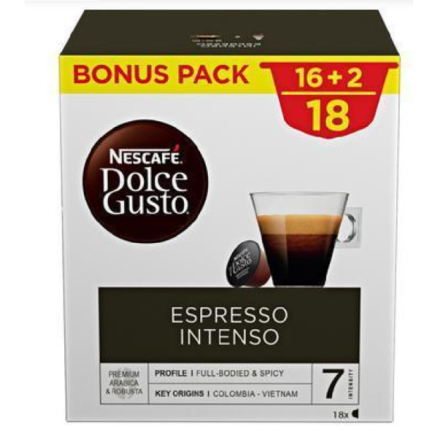 NESCAFÉ® Dolce Gusto® Espresso Intenso - káva v kapsulách – 16+2 kapsúl v balení