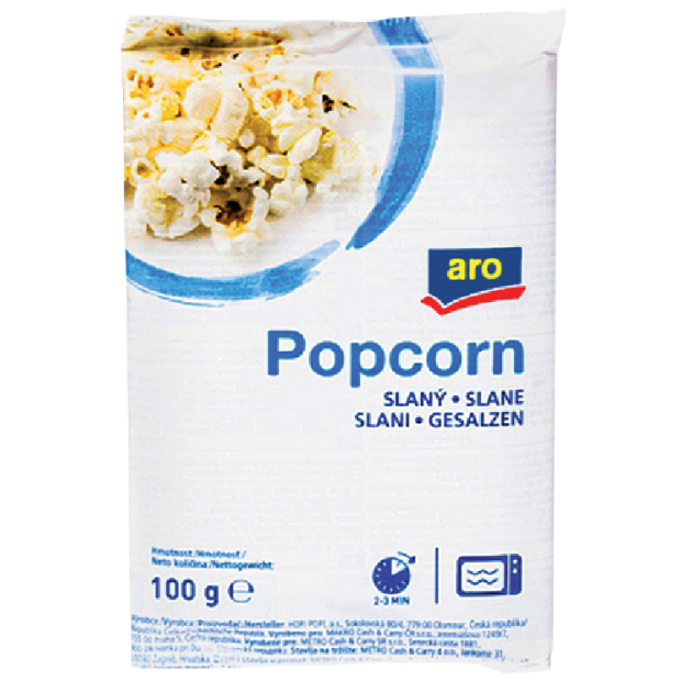Popcorn slané 100g Aro