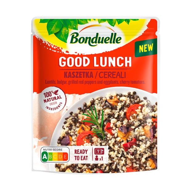 Bonduelle Good Lunch Lentils, Bulgur, Grilled Red Peppers and Eggplants, Cherry Tomatoes 250g