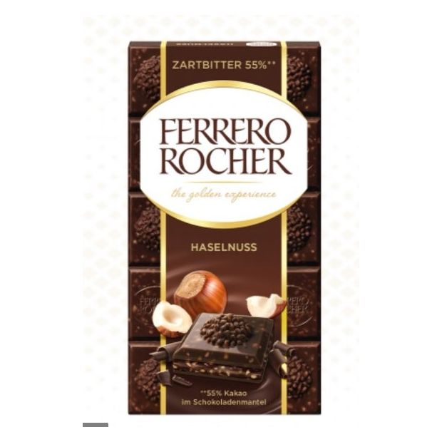 Ferrero Rocher Dark 55%, horká čokoláda s orieškami 90g