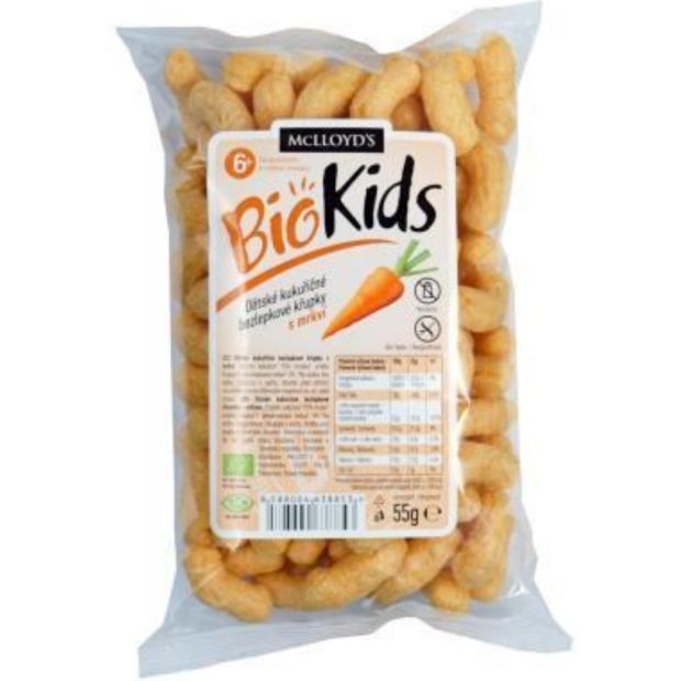 BioKids Chrumky BIO detské kukuričné s mrkvou 55g