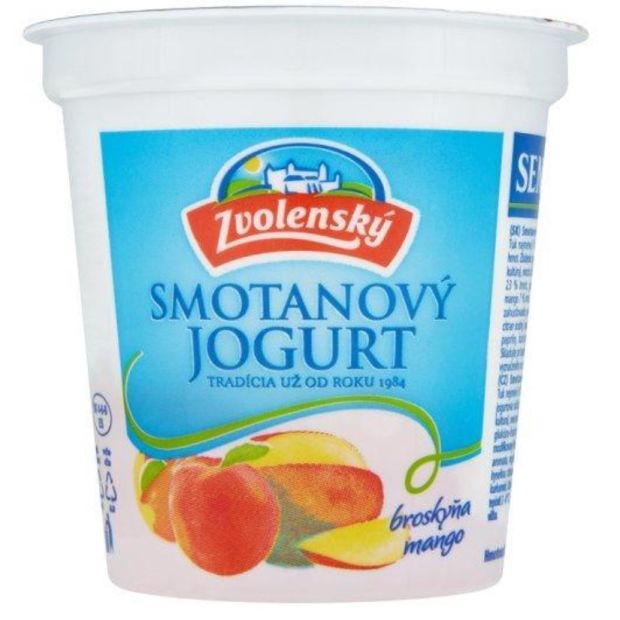 Zvolenský Jogurt Smotanový Broskyňa Mango 145g