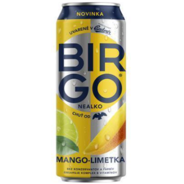 Pivo Birgo Nealko Mango-Limetka 0,5l PLECH Z