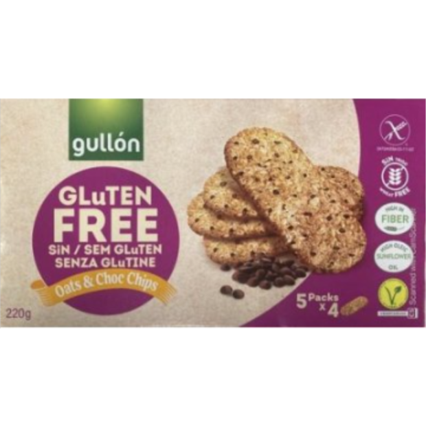 Gullon Oats&Choco Chips Sušienky s kúskami čokolády 220g