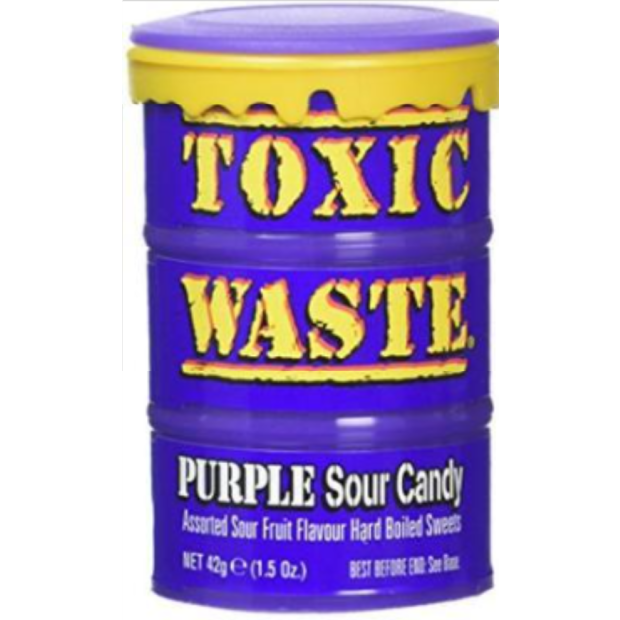 Toxic Waste Kyslé tvrdé cukríky Purple 42g