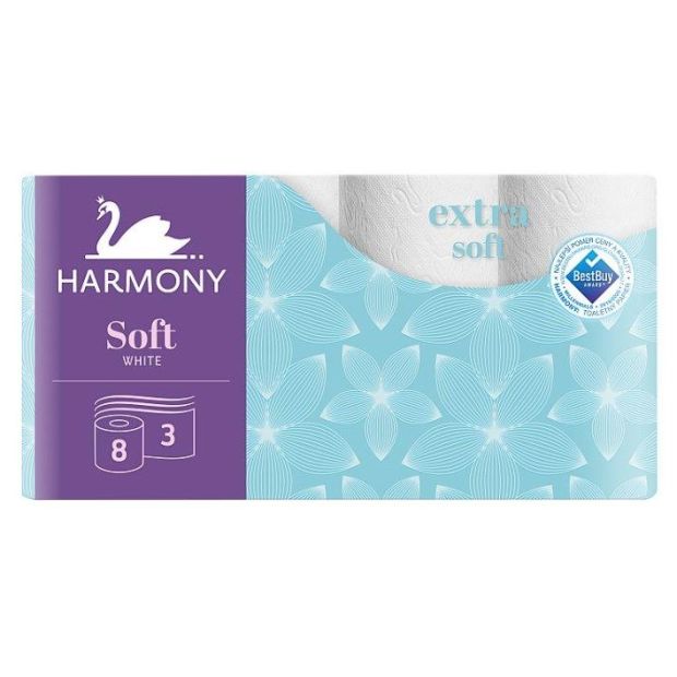 Harmony Soft White toaletný papier 3 vrstvy 8 ks