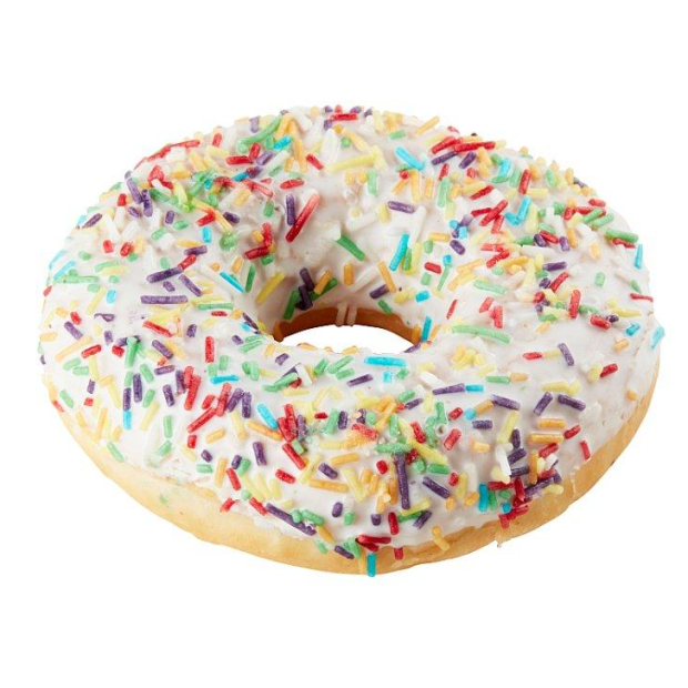 Donut biely s farebným posypom 57g