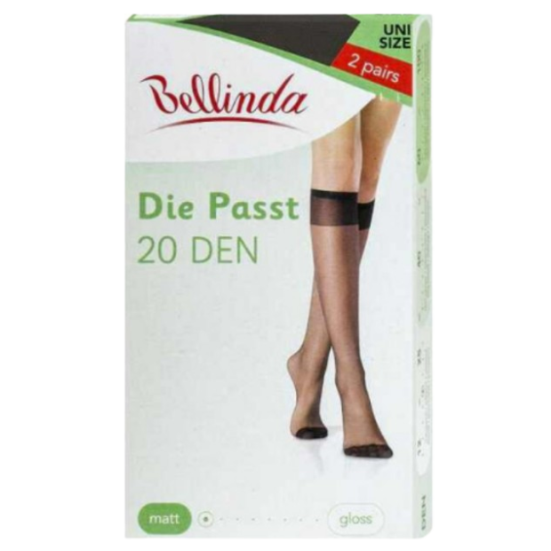 Bellinda Podkolienky Die Passt Uni Black 20DEN 2ks