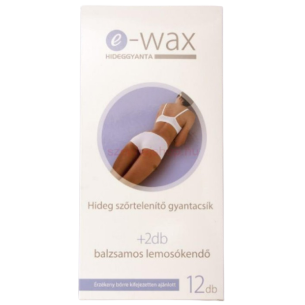 E-WAX Depilačné voskové pásiky na telo 12ks + utierky 2ks