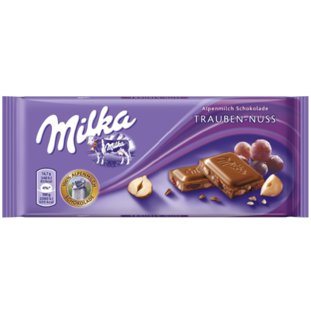 Milka Rasin Nuts Chocolate 100g