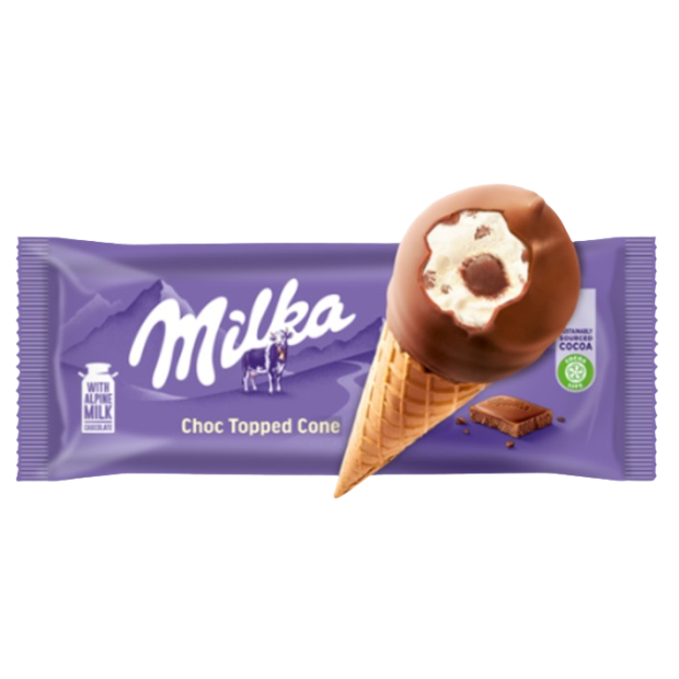 Milka Choc Topped Cone 100ml